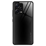 Xiaomi Redmi Note 12 Pro+ 5G Stötsäkert mobilskal Kolfiberstruktur Slim Skal Härdat Glas+TPU mobilskal