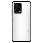Xiaomi Redmi Note 12 Pro+ 5G Stötsäkert mobilskal Kolfiberstruktur Slim Skal Härdat Glas+TPU mobilskal