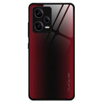 For Xiaomi Redmi Note Note 12 Pro 5G Scratch Proof Phone Case Carbon Fiber Texture Slim Case Tempered Glass+TPU Phone Cover