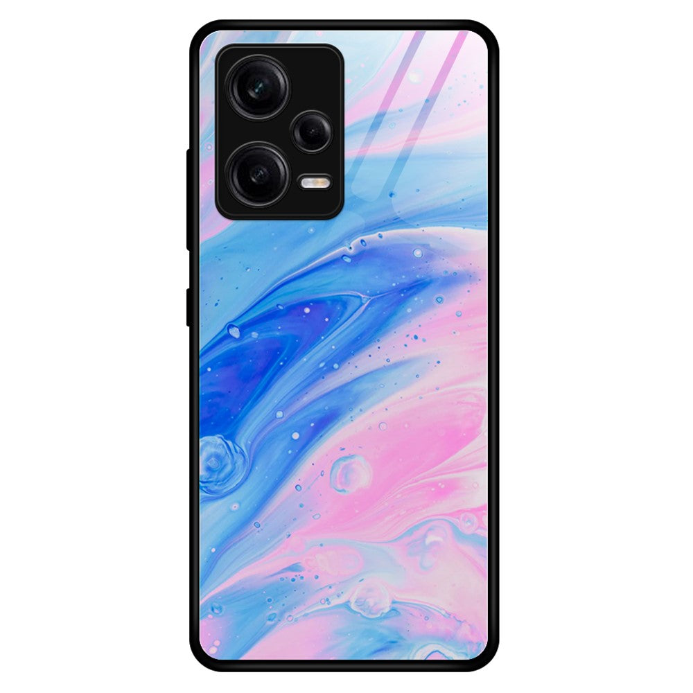 Xiaomi Redmi Note 12 Pro 5G mobilskal Stötsäkert Härdat Glas + PC + TPU Marmor Mönster Skal