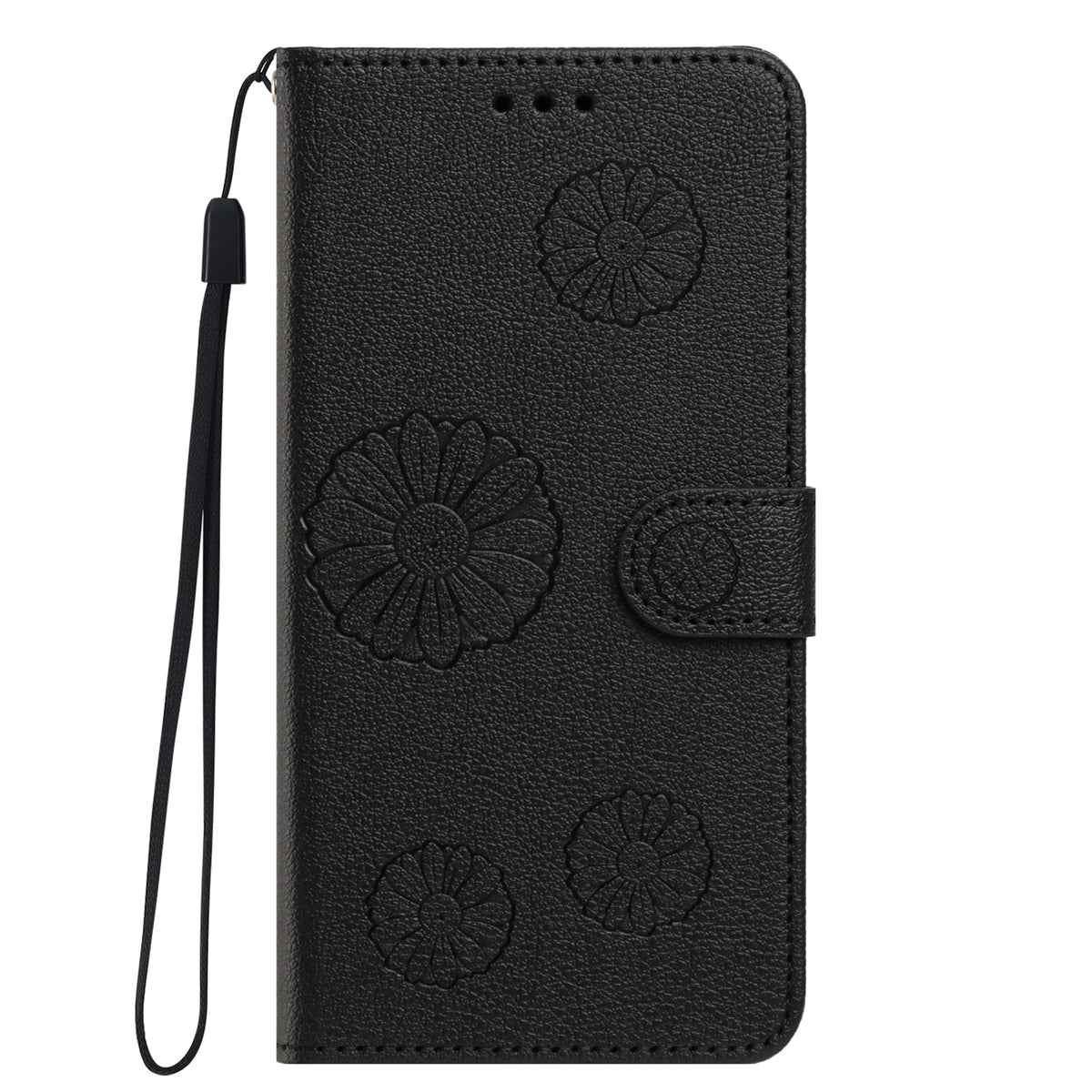 For Samsung Galaxy S24 Ultra Daisy Pattern PU Leather Wallet Phone Cover with Wrist Strap