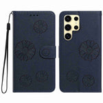 For Samsung Galaxy S24 Ultra Daisy Pattern PU Leather Wallet Phone Cover with Wrist Strap