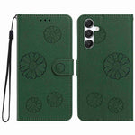 For Samsung Galaxy S24 Daisy Pattern PU Leather Wallet Phone Cover with Wrist Strap