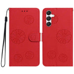 For Samsung Galaxy S24+ Daisy Pattern PU Leather Wallet Phone Cover with Wrist Strap