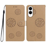 For Samsung Galaxy S25 Edge Daisy Pattern PU Leather Wallet Phone Cover with Wrist Strap