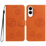 For Samsung Galaxy S25 Edge Daisy Pattern PU Leather Wallet Phone Cover with Wrist Strap