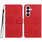 For Samsung Galaxy S25+ Daisy Pattern PU Leather Wallet Phone Cover with Wrist Strap