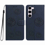 For Samsung Galaxy S23+ Daisy Pattern PU Leather Wallet Phone Cover with Wrist Strap
