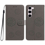 For Samsung Galaxy S23+ Daisy Pattern PU Leather Wallet Phone Cover with Wrist Strap