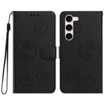 For Samsung Galaxy S23 Daisy Pattern PU Leather Wallet Phone Cover with Wrist Strap