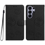 Plånboksfodral i PU-läder med daisymönster och handledsrem till Samsung Galaxy S26 Ultra