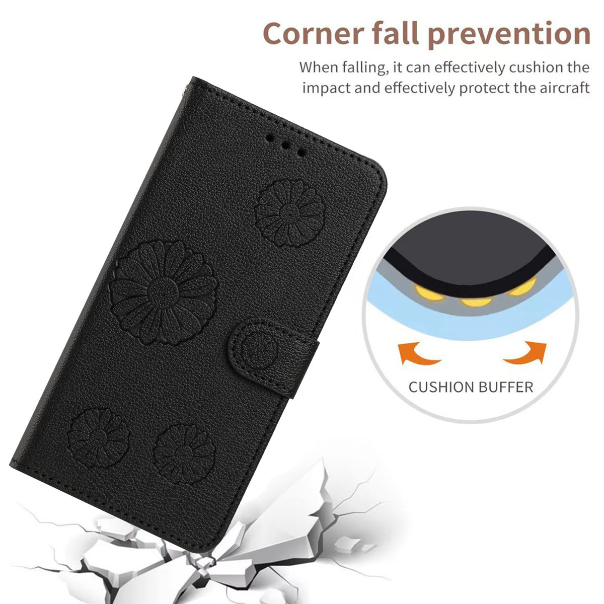 For Samsung Galaxy S25 Daisy Pattern PU Leather Wallet Phone Cover with Wrist Strap