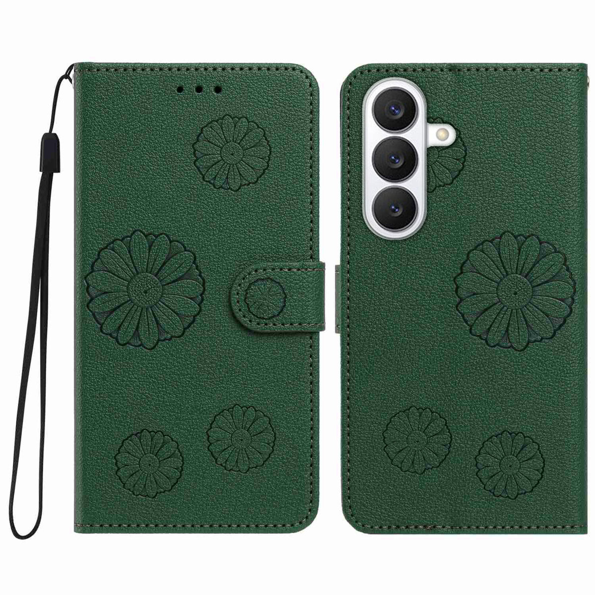 Samsung Galaxy S26 FE Plånboksfodral i PU-läder med prästkrage och handledsrem