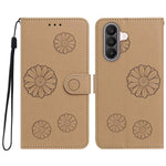 Pungcover i PU-læder til Samsung Galaxy A17 5G / Galaxy A17 4G / Galaxy A18 5G / Galaxy A26 5G / Galaxy A18 4G med margueritmønster og håndledsrem