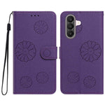 Pungcover i PU-læder til Samsung Galaxy A17 5G / Galaxy A17 4G / Galaxy A18 5G / Galaxy A26 5G / Galaxy A18 4G med margueritmønster og håndledsrem