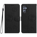 Samsung Galaxy A35 5G Plånboksfodral i PU-läder med daisymönster och handledsrem