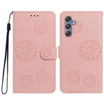 Samsung Galaxy A35 5G Plånboksfodral i PU-läder med daisymönster och handledsrem