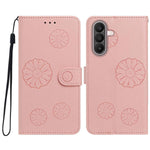 Samsung Galaxy A57 5G Plånboksfodral i PU-läder med daisymönster och handledsrem
