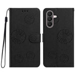 Samsung Galaxy A36 5G / Galaxy A37 5G Plånboksfodral i PU-läder med daisymönster och handledsrem