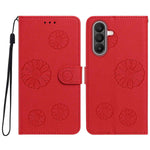 Samsung Galaxy A36 5G / Galaxy A37 5G Plånboksfodral i PU-läder med daisymönster och handledsrem