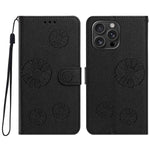 iPhone 13 Pro Max Plånboksfodral i PU-läder med daisymönster och handledsrem