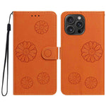iPhone 13 Pro Max Plånboksfodral i PU-läder med daisymönster och handledsrem