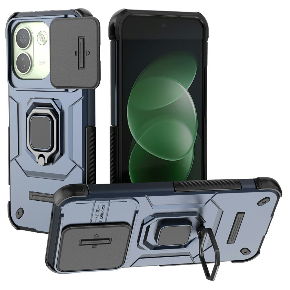 For Xiaomi Redmi Note 17 Pro Max 5G Case PC + TPU Kickstand Phone Protector with Lens Cover