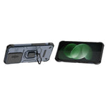 For Xiaomi Redmi Note 17 Pro Max 5G Case PC + TPU Kickstand Phone Protector with Lens Cover