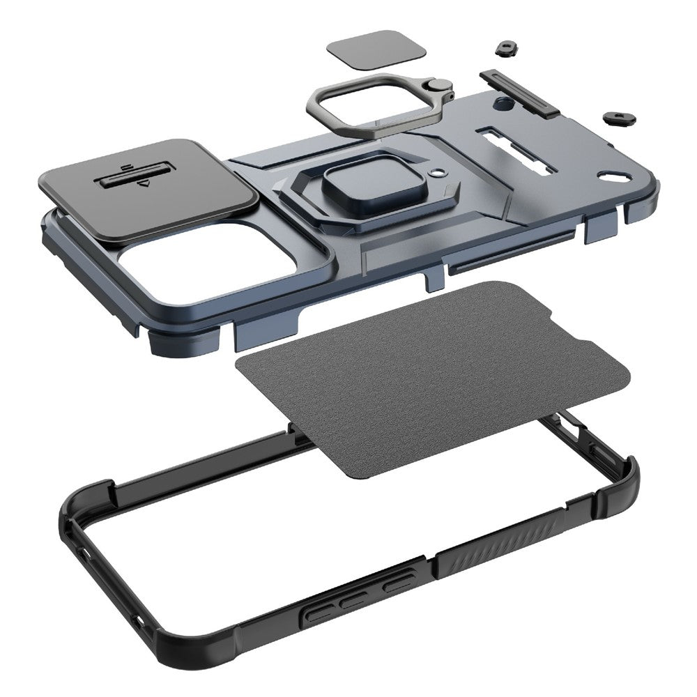 For Xiaomi Redmi Note 17 Pro Max 5G Case PC + TPU Kickstand Phone Protector with Lens Cover