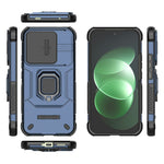 For Xiaomi Redmi Note 17 Pro Max 5G Case PC + TPU Kickstand Phone Protector with Lens Cover