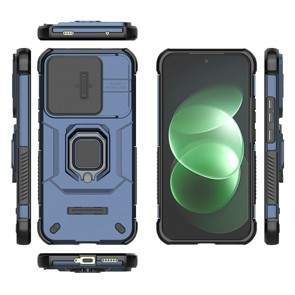 For Xiaomi Redmi Note 17 Pro Max 5G Case PC + TPU Kickstand Phone Protector with Lens Cover