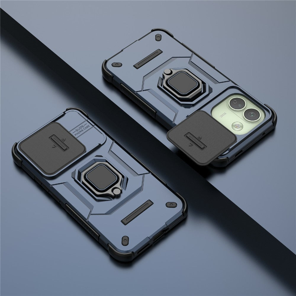 For Xiaomi Redmi Note 17 Pro Max 5G Case PC + TPU Kickstand Phone Protector with Lens Cover