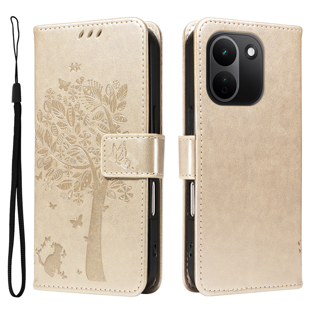 For Xiaomi Redmi Note 17 Pro+ 5G / Xiaomi Redmi Note 17 Pro Max 5G Phone Case with Stand Cat Tree Pattern Leather Wallet Mobile Cover
