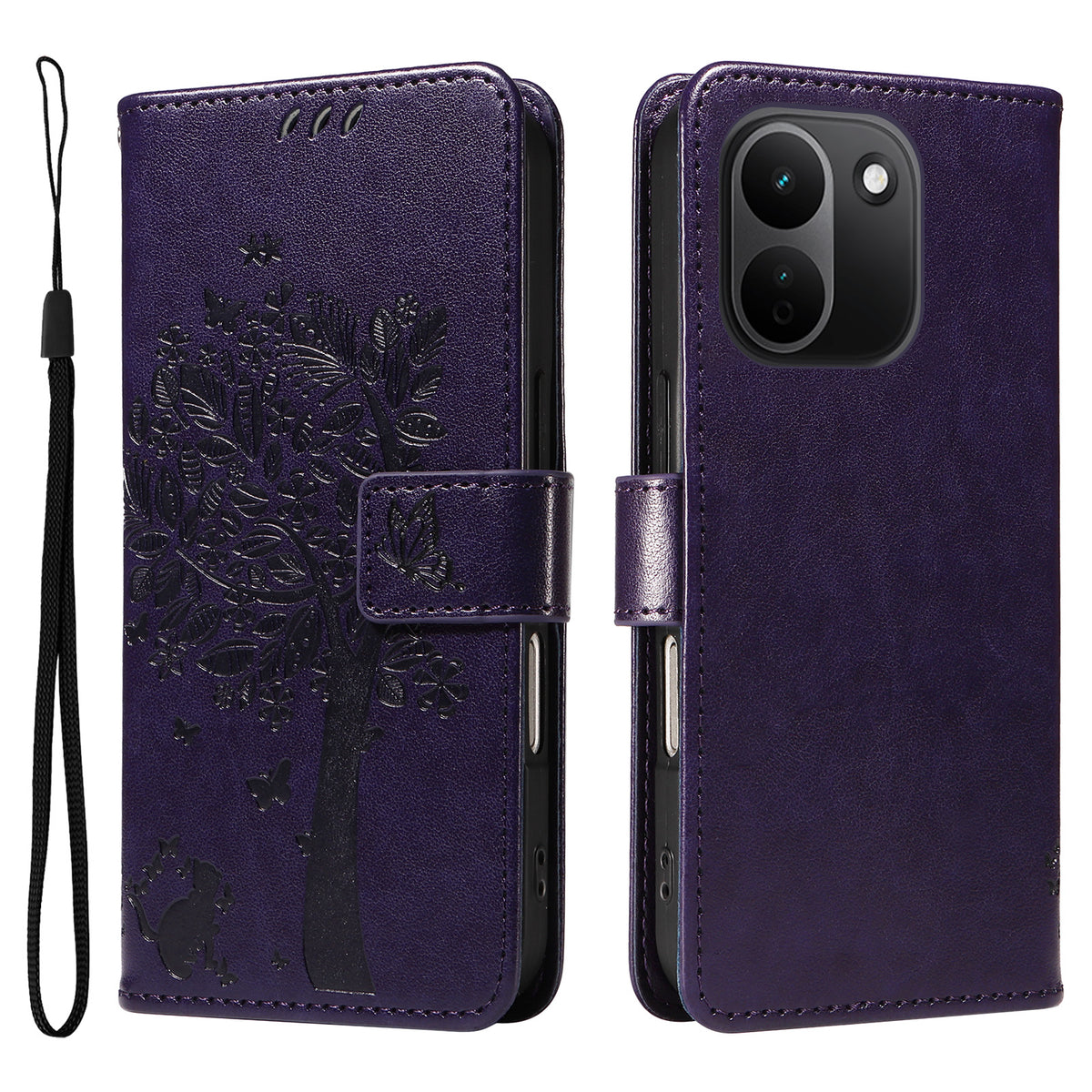 For Xiaomi Redmi Note 17 Pro+ 5G / Xiaomi Redmi Note 17 Pro Max 5G Phone Case with Stand Cat Tree Pattern Leather Wallet Mobile Cover