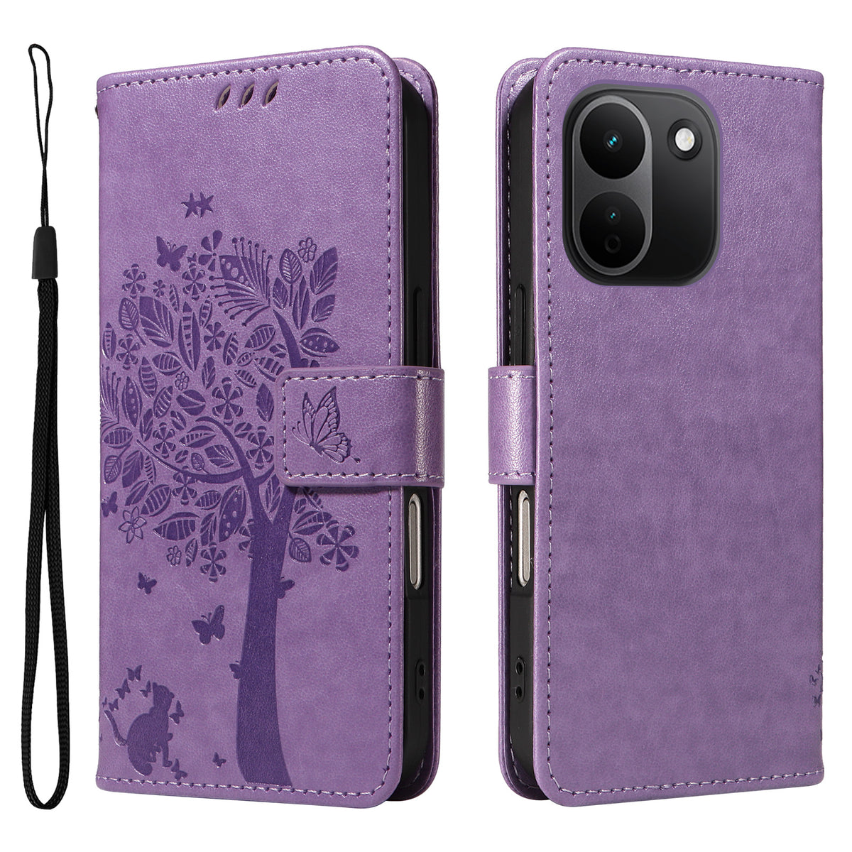 For Xiaomi Redmi Note 17 Pro+ 5G / Xiaomi Redmi Note 17 Pro Max 5G Phone Case with Stand Cat Tree Pattern Leather Wallet Mobile Cover