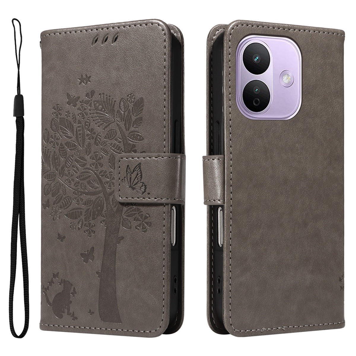 For Xiaomi Redmi Note 17 Pro 5G Phone Case with Stand Cat Tree Pattern Leather Wallet Mobile Cover