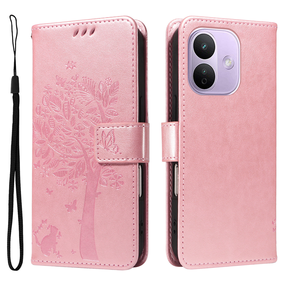 For Xiaomi Redmi Note 17 Pro 5G Phone Case with Stand Cat Tree Pattern Leather Wallet Mobile Cover
