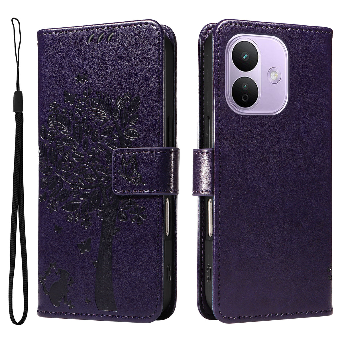 For Xiaomi Redmi Note 17 Pro 5G Phone Case with Stand Cat Tree Pattern Leather Wallet Mobile Cover