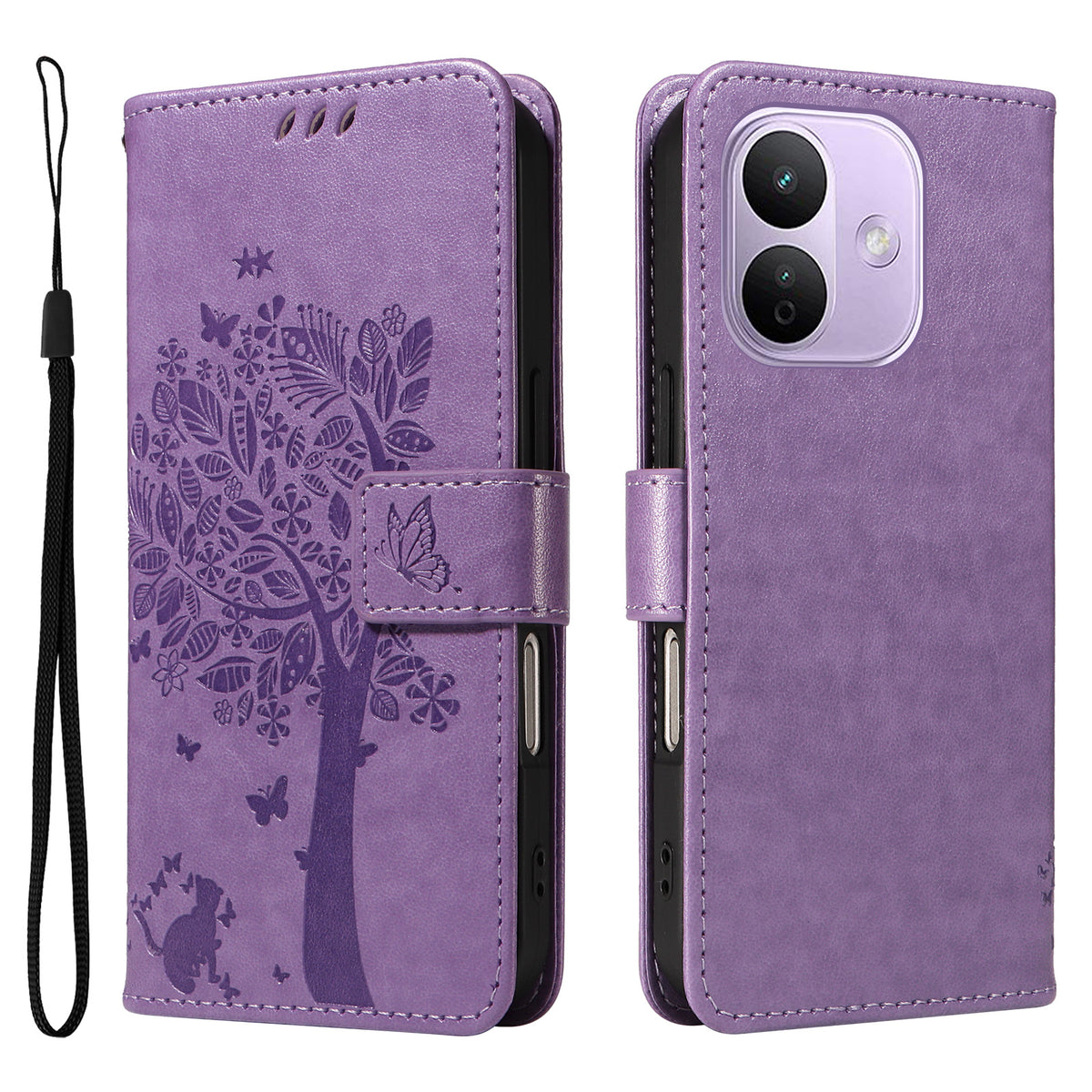 For Xiaomi Redmi Note 17 Pro 5G Phone Case with Stand Cat Tree Pattern Leather Wallet Mobile Cover