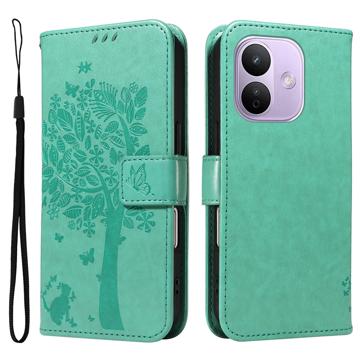 For Xiaomi Redmi Note 17 Pro 5G Phone Case with Stand Cat Tree Pattern Leather Wallet Mobile Cover