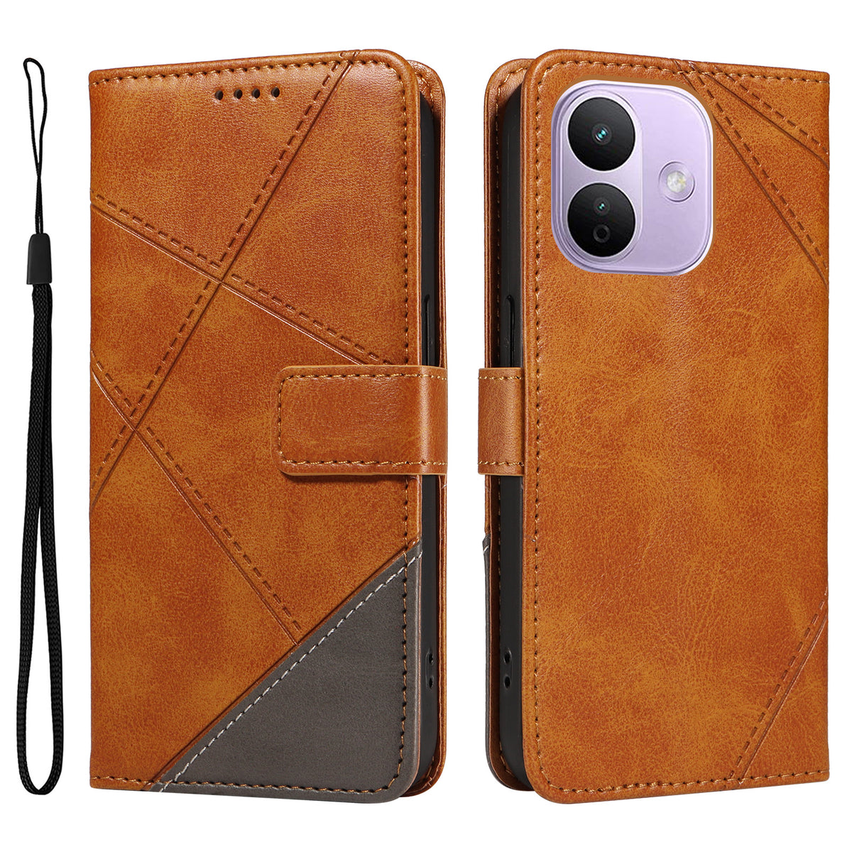 Xiaomi Redmi Note 17 Pro 5G Läderfodral Geometrisk Linjedesign Plånboksfodral med Handledsrem