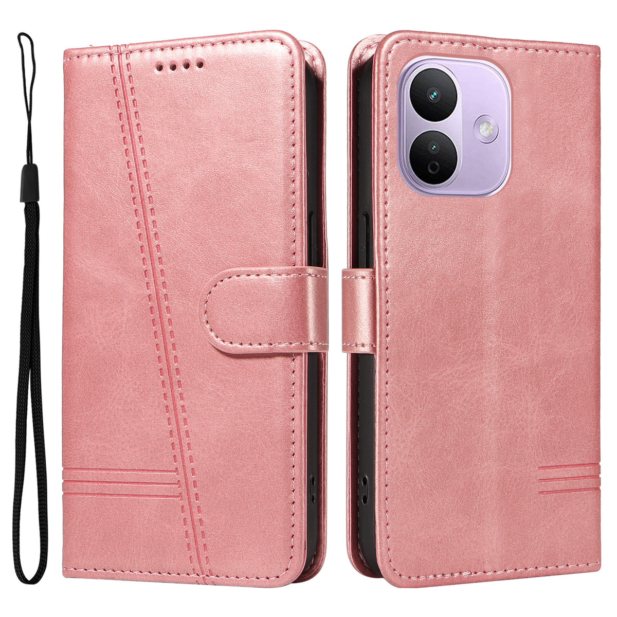 For Xiaomi Redmi Note 17 Pro 5G Wallet Case T-Shape Lines Leather Phone Cover Stand