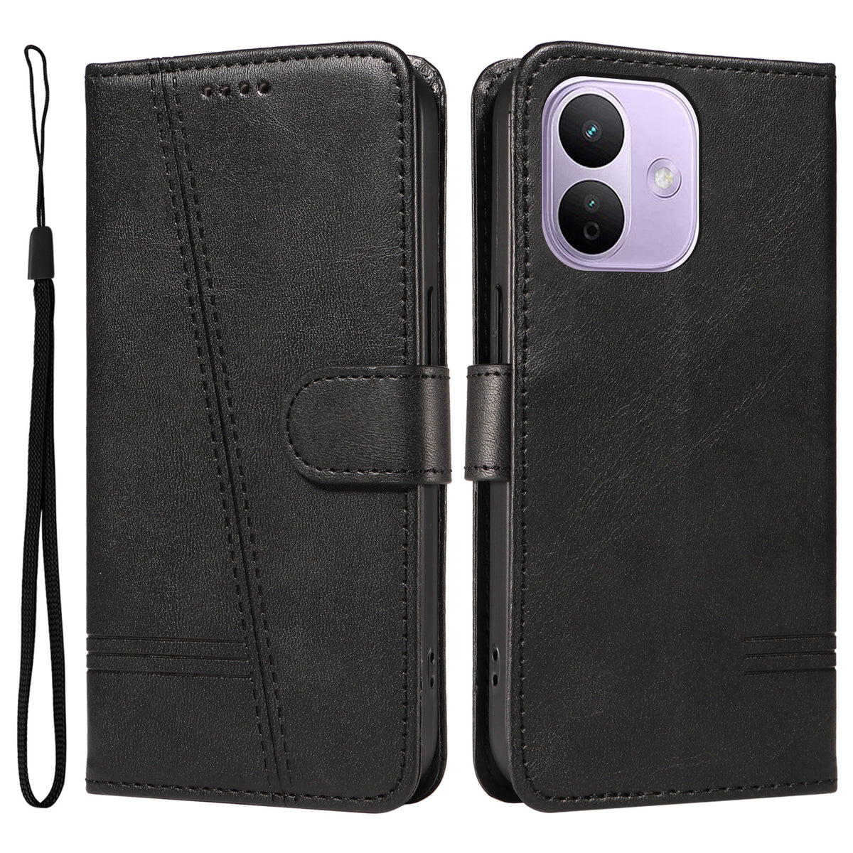 For Xiaomi Redmi Note 17 Pro 5G Wallet Case T-Shape Lines Leather Phone Cover Stand