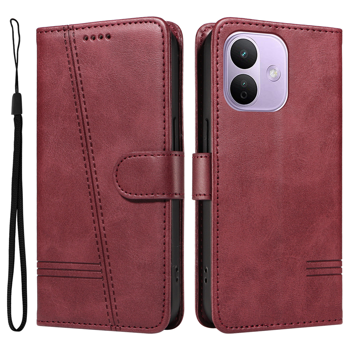 For Xiaomi Redmi Note 17 Pro 5G Wallet Case T-Shape Lines Leather Phone Cover Stand