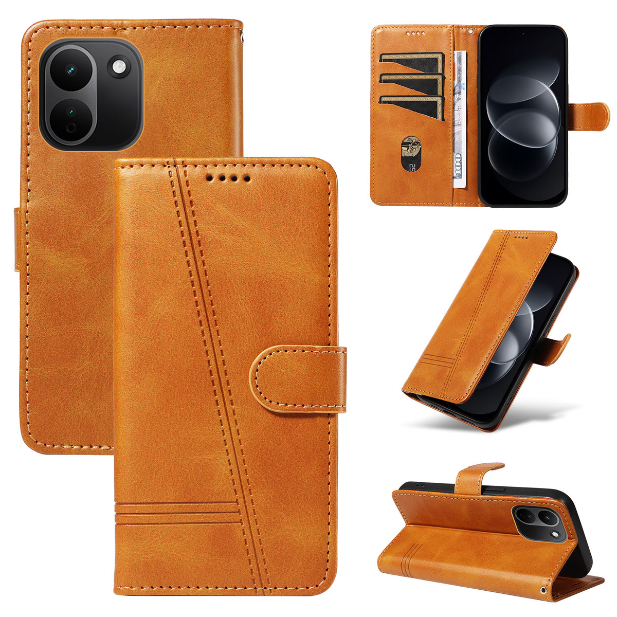 For Xiaomi Redmi Note 17 Pro+ 5G / Xiaomi Redmi Note 17 Pro Max 5G Wallet Case T-Shape Lines Leather Phone Cover Stand