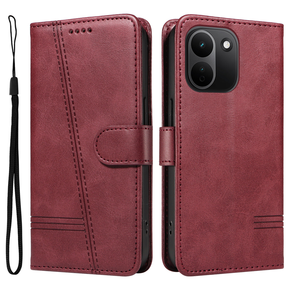 For Xiaomi Redmi Note 17 Pro+ 5G / Xiaomi Redmi Note 17 Pro Max 5G Wallet Case T-Shape Lines Leather Phone Cover Stand