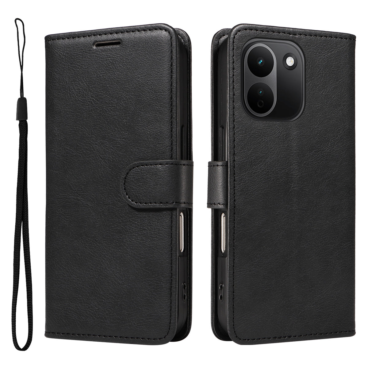 For Xiaomi Redmi Note 17 Pro+ 5G / Xiaomi Redmi Note 17 Pro Max 5G Leather Wallet Case with Strap Solid Color Phone Stand Cover