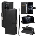 For Xiaomi Redmi Note 17 Pro+ 5G / Xiaomi Redmi Note 17 Pro Max 5G Leather Wallet Case with Strap Solid Color Phone Stand Cover