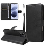 Xiaomi Redmi Note 17 4G (Global) / Xiaomi Redmi Note 17 (Indien/Kina) 5G / Xiaomi Redmi Note 17 5G (Global) Läderplånboksfodral med rem Enfärgat mobilstativ