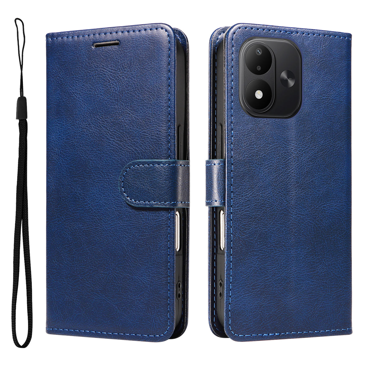 Xiaomi Redmi Note 17 4G (Global) / Xiaomi Redmi Note 17 (Indien/Kina) 5G / Xiaomi Redmi Note 17 5G (Global) Läderplånboksfodral med rem Enfärgat mobilstativ